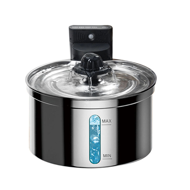 不锈钢智能宠物猫咪狗自动饮水机无线无需插电猫狗饮水器喝水器