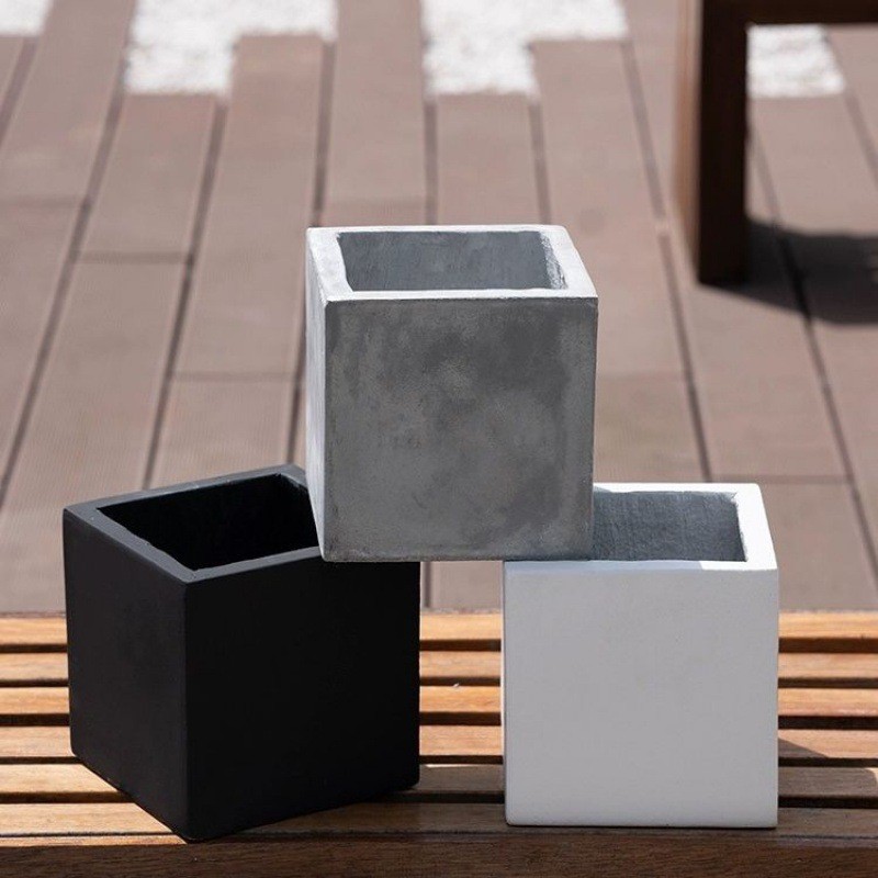方形花盆北欧工业风室内镁阳台庭院客厅泥盆绿植马型水泥花盆