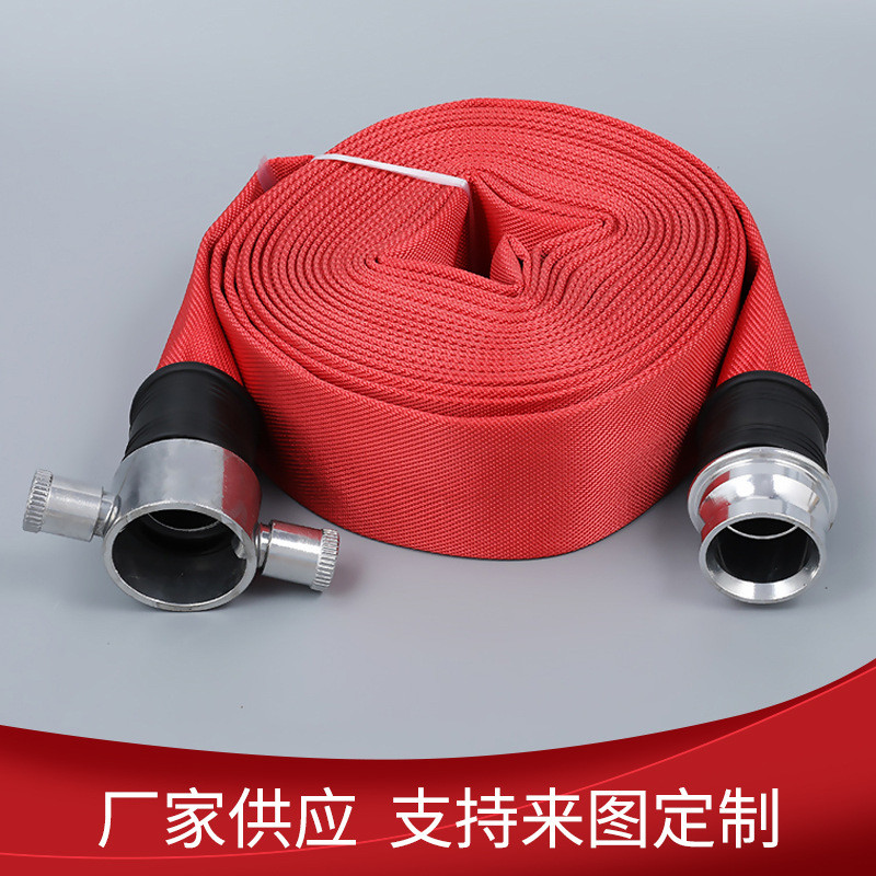 耐磨pp编织英式铝接口消防水带红色加厚30米长丝高压消防水带