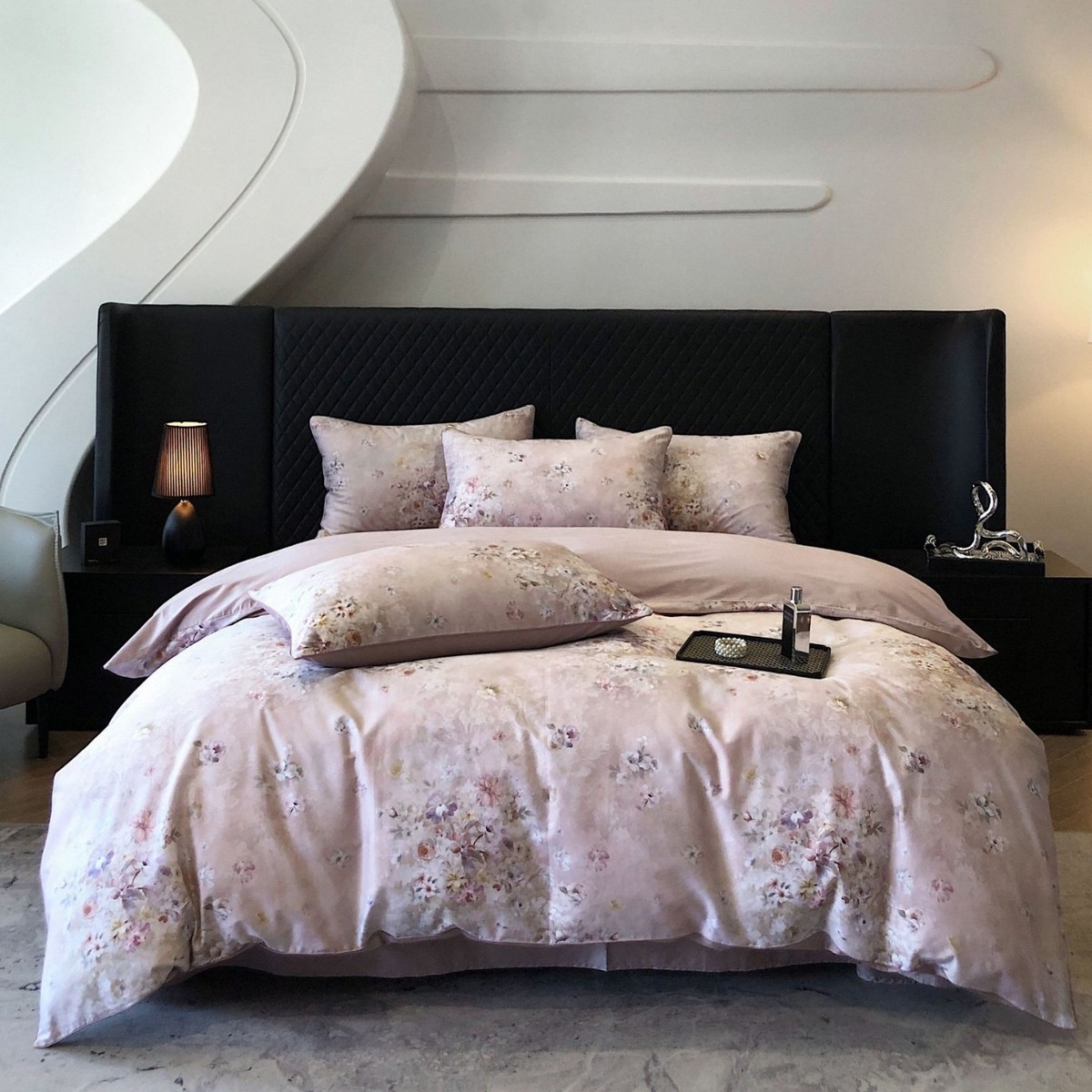 欧式复古100支长绒棉数码印花全棉四件套别墅款被套1.8m双人床品