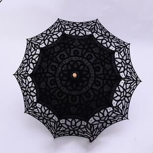 饰伞 舞蹈摄影装 婚礼欧美旅游洋伞 棉布吊装 刺绣工艺花边蕾丝伞