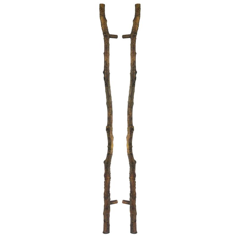 复古新中式仿树枝工艺拉手简约艺术大门餐厅中式复古竹节门把手