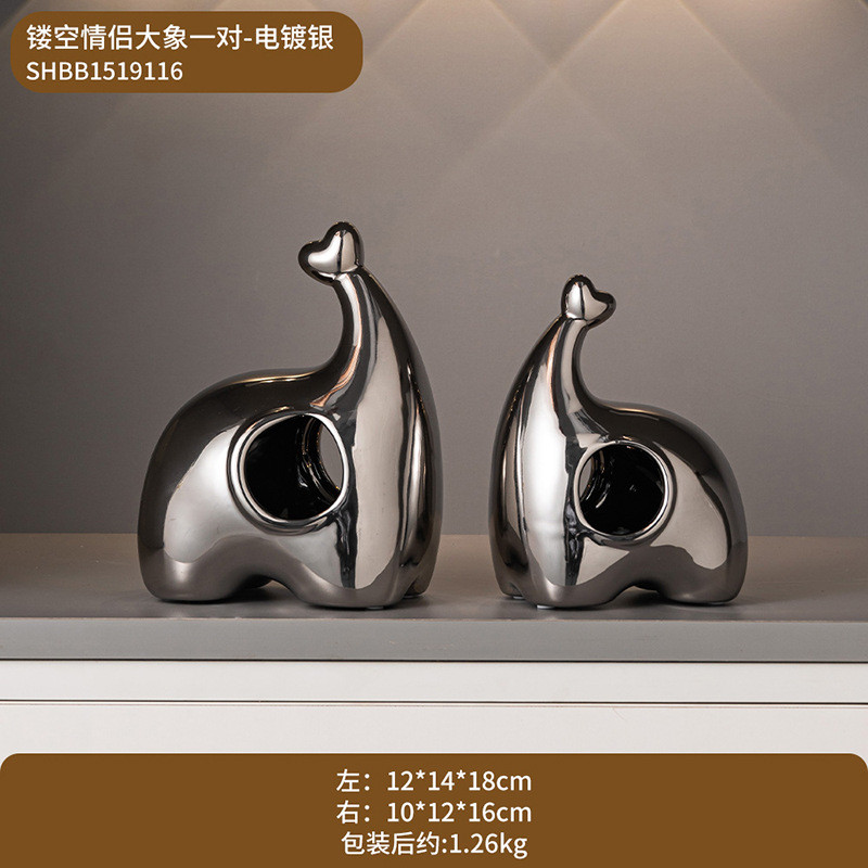 现代轻奢电视柜酒柜装饰品摆件一家四口鹿玄关客厅家居创意装饰品