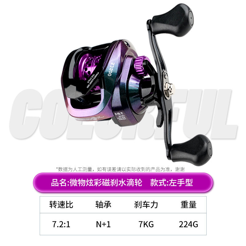 炫彩磁力单金属线水滴轮刹杯远投打黑路亚轮微物筏钓轮渔轮防炸线