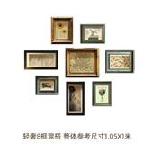 饰客厅餐厅相框墙欧式 ali6实木美式 照片墙装 鹿头挂墙玄关免画组合