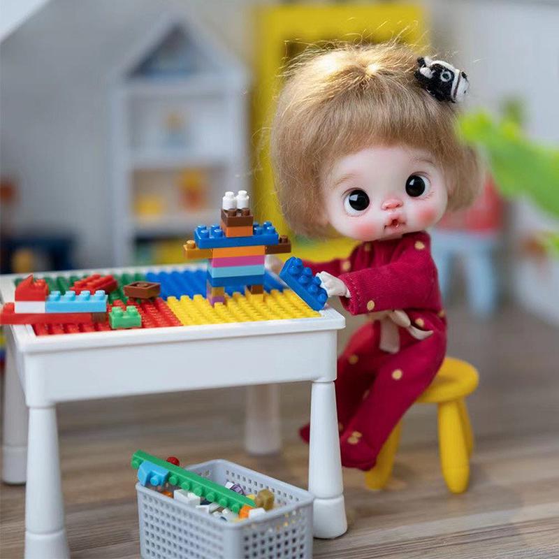 1：12娃娃屋dollhouse仿真玩具桌微缩迷你OB11餐桌模型