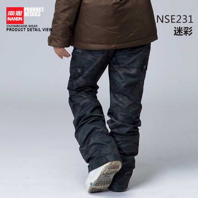 南恩日系情侣夹单双板雪裤瘦版滑雪服滑雪裤棉防水男女雪裤nc231