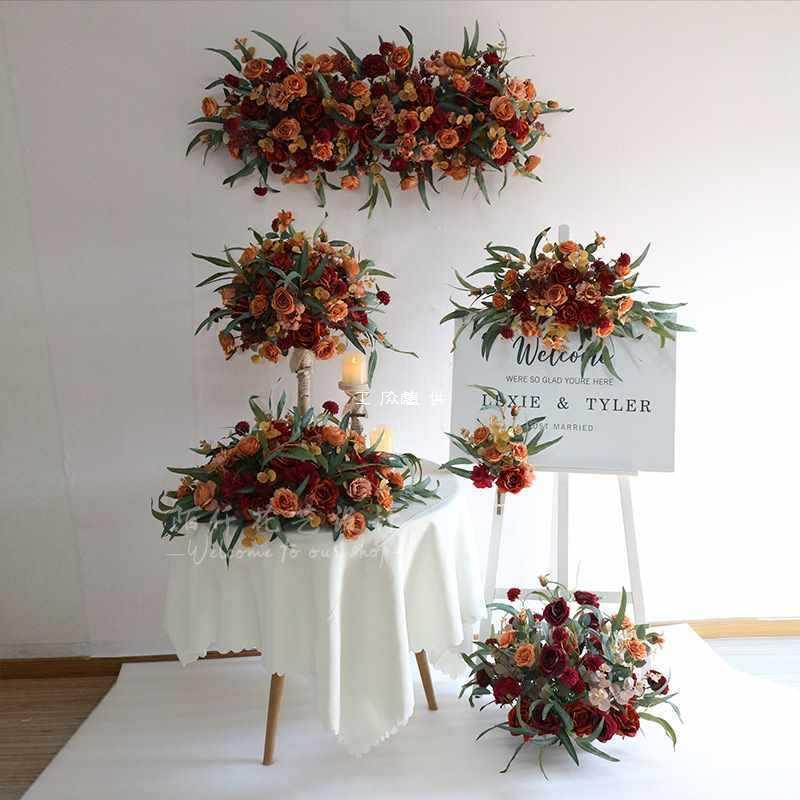 花艺组合套装花排桌花水牌路引花全套婚庆绢花摄影商场橱窗欧清