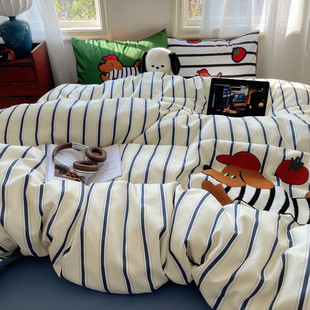 40n水洗棉加厚被罩被套单件磨毛150x200x230学生宿舍单人被单四件