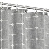 浴帘 高现代带乡村风格 波西米亚流苏亚麻布浴帘 农舍塑料挂钩