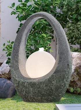 热销跨境户外新品庭院花园装饰发光流水摆件阳台水景造景流水喷泉