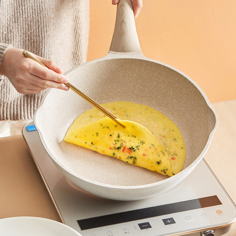 DA4K麦饭石锅具套装电磁炉不粘炒汤锅煎锅三四件厨房全家用组合高