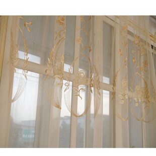 绣花成品窗帘窗纱纱帘卧室落地窗阳台飘窗隔断帘装 欧式 饰客厅