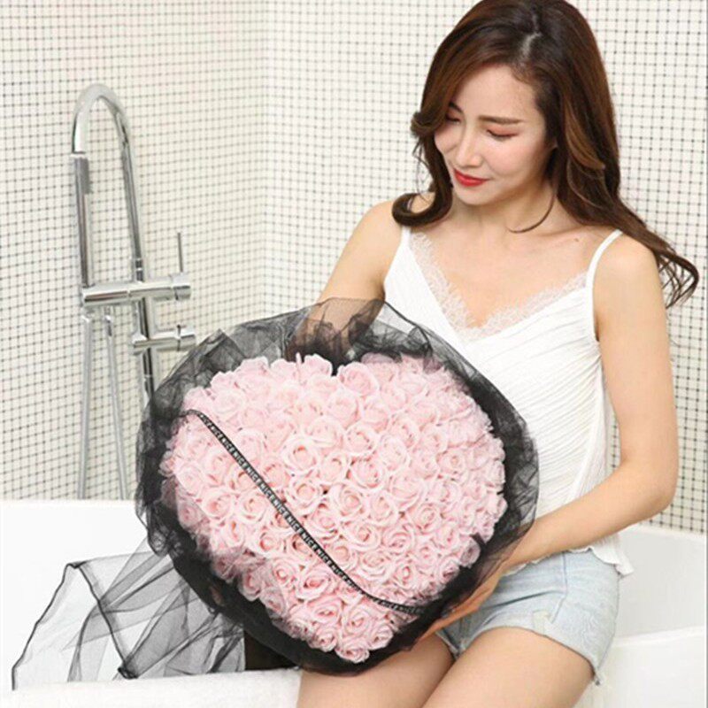 520朵送女友红色99朵玫瑰香皂花玫瑰花女神节99情人节心型玫瑰