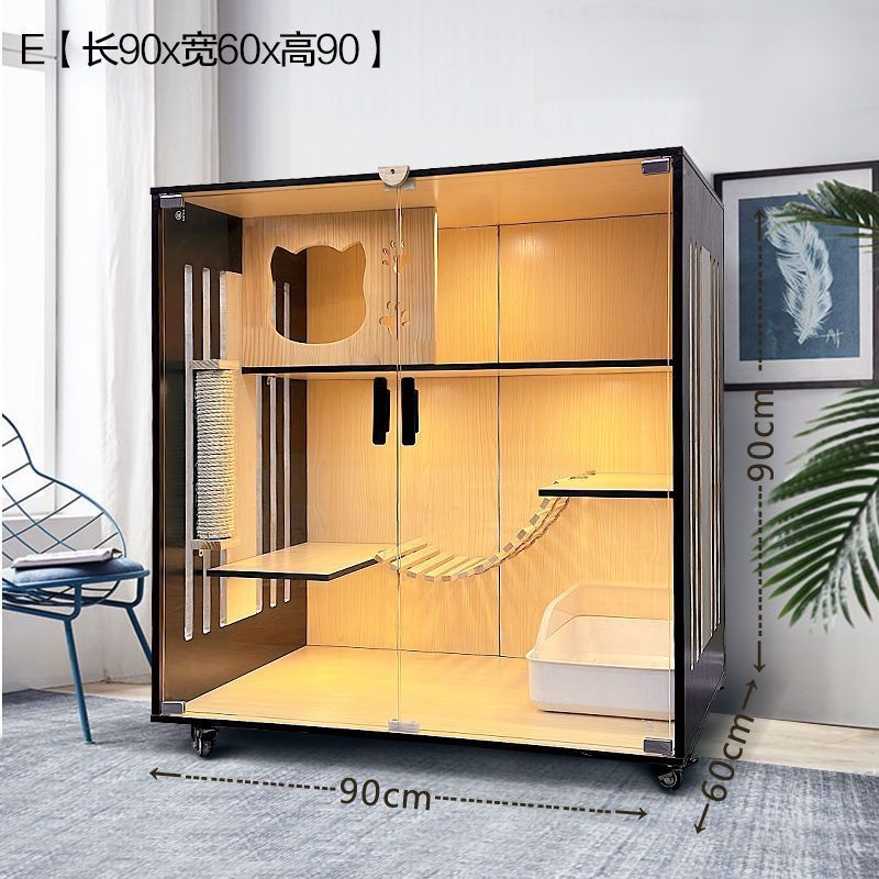 猫房实木猫笼子家用超大自由空间猫屋猫舍猫柜猫别墅宠物豪华猫窝