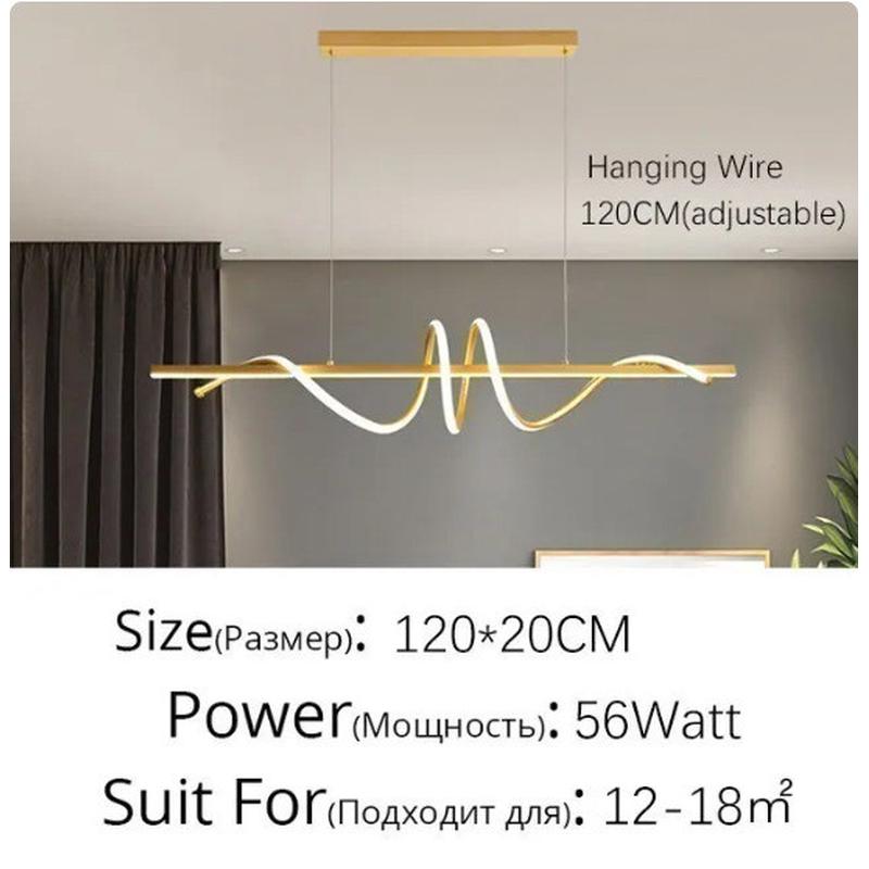 2023年新款设计师风格餐厅吊灯北欧现代简约长条吧台铝材线条灯