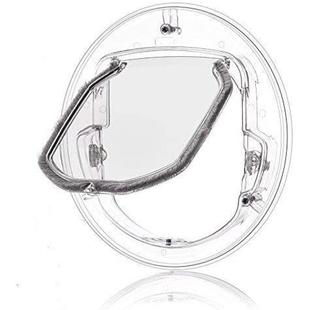 宠物猫门洞木门自由双向出入玻璃门猫狗洞 可安装圆形透明色宠物