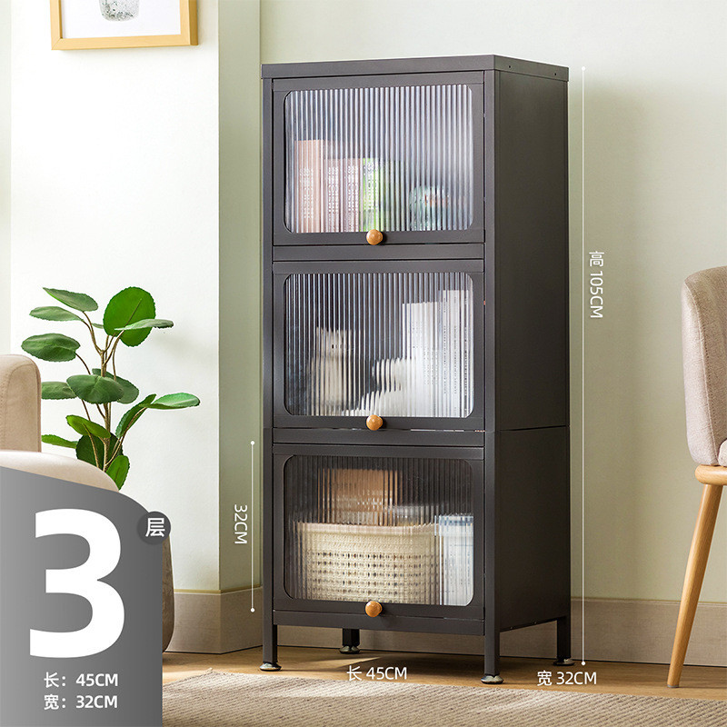 书柜置物柜落地书架家用现代简约带门防尘靠墙落地多层简易收纳架