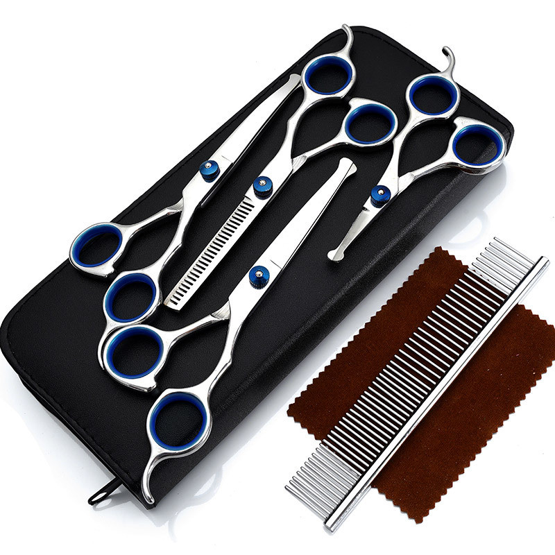 宠物泰迪狗美容剪刀安全头圆头防刮伤套装剪直牙剪美发理发剪