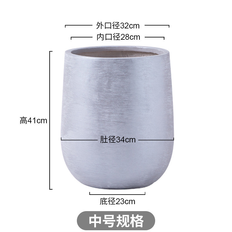 特大号镁泥花盆高档大口径商场仿真绿植盆栽高深家装创意摆件