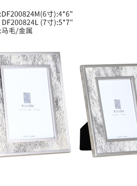 现代轻奢家居金属马毛装饰6寸7寸相框售楼处摆件卧室床头柜样板房