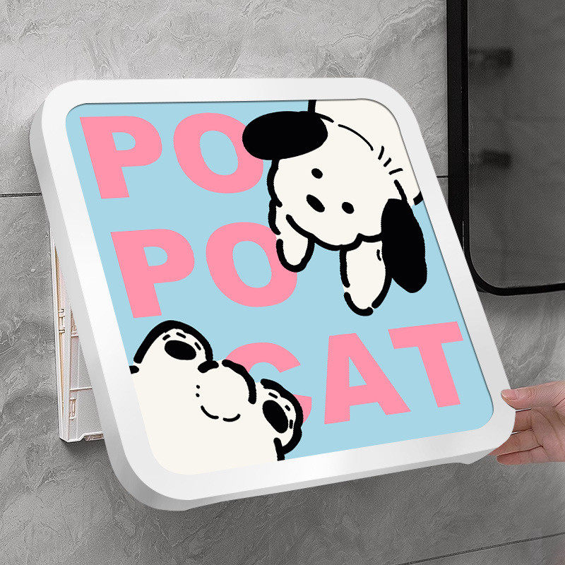 浴室壁画收纳柜洗澡防水衣服免打孔放挂画箱卫生间折叠置物架