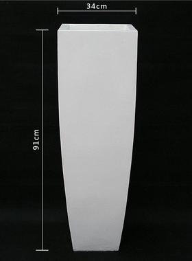 厂家供应玻璃钢落地大花瓶方形商场会所家居酒店大厅路引jy33085