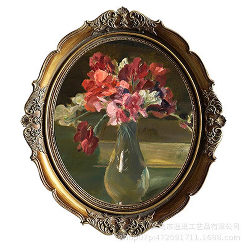 小众画椭圆形客厅装饰画欧式人物挂画卧室餐厅壁画抽象装饰画批发图片
