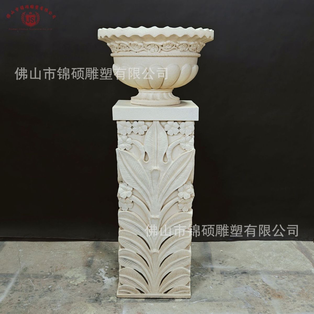 厂家制作各种中式花盆人造砂岩花盆玻璃钢时尚创意花摆件种植钵