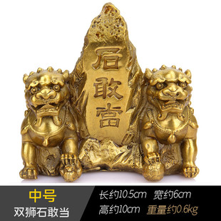 70yf铜铜摆件铜双狮石敢当泰山石敢当狮子家居摆件
