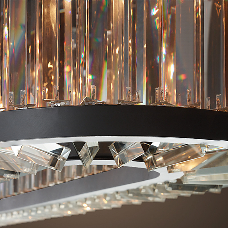 美式乡村工程椭圆形灯具创意个性酒店会所别墅餐厅复古水晶吊灯