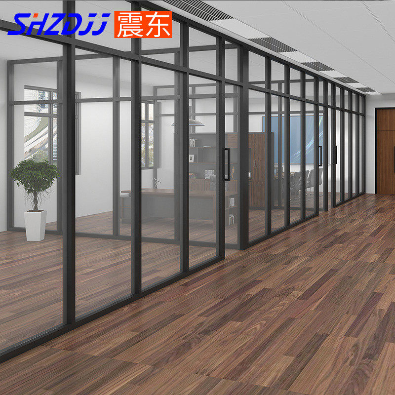 加工定制玻隔断办公室铝合金双钢化玻璃百叶屏风隔断墙隔音屏风墙