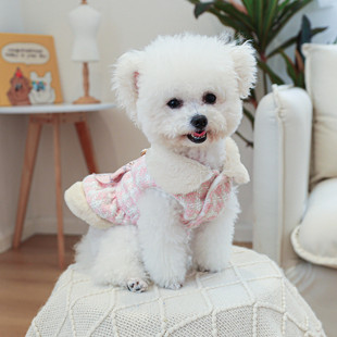 狗狗衣服呢子裙泰迪比熊博美小型犬加厚 宠物小狗猫咪衣服秋冬新款