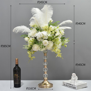 新款酒店婚礼电镀铁艺桌花酒吧餐厅ktv桌面摆件假花橱窗花球装饰