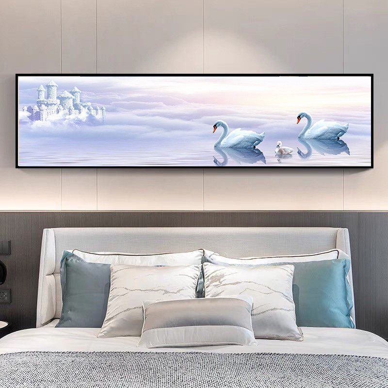 卧室装饰画床头挂画沙发主卧客厅房间背景墙免打孔新中式壁画