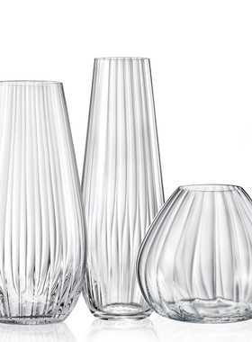 热销捷克进口bohemia水晶玻璃花瓶透明插花家居百合花富贵竹客厅