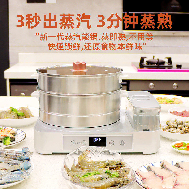 热销电蒸锅家用多功能养生锅火锅智能预约定时电蒸笼蒸煮蒸汽