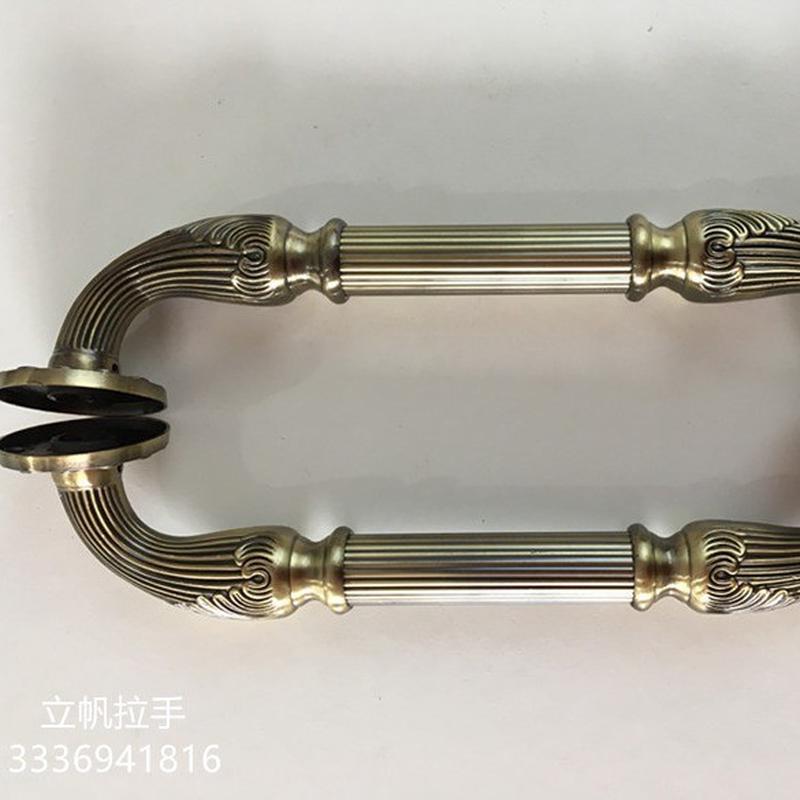 欧式玻璃门拉手红酒店锌合金木门古铜色ktv包厢铜门大门把手扶手