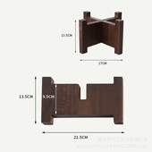 实木圆形托玻璃瓶四方底座工艺品花瓶泡酒瓶盖子底座架子座鱼缸座