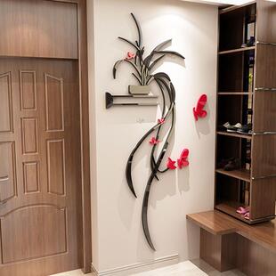 客厅亚克力3d立体壁画装饰玄关入户迎门墙面电视背景布置贴画自粘