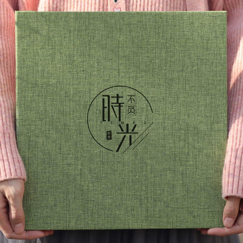 布艺开窗式diy手工相册本情侣粘贴式覆膜纪念册自成长恋爱纪新款