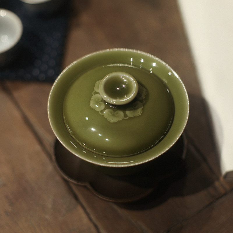 2U8K|宋青书院|《耀州窑》青瓷盖碗 茶具 秘色 茶杯