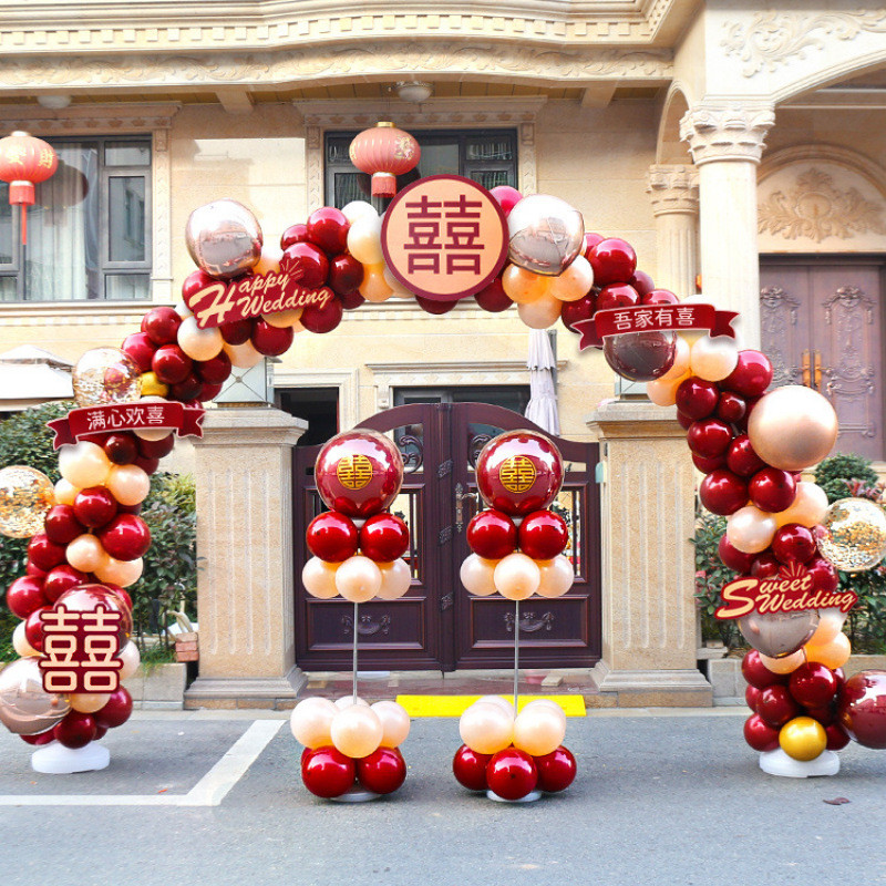 热销气球拱门结婚支架装饰婚庆用品婚礼农村现场布置酒店门口场景