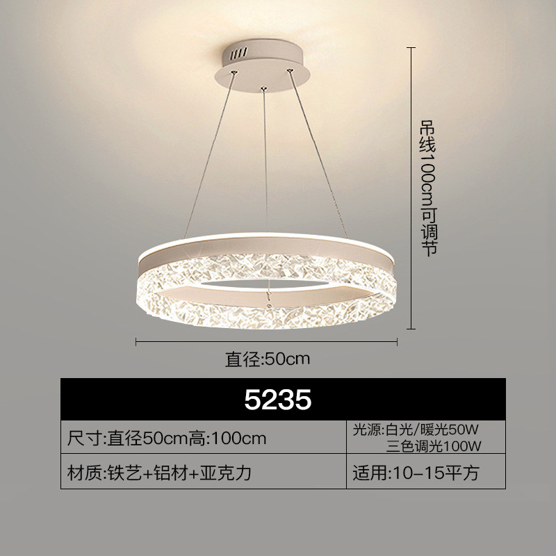 餐厅吊灯现代简约中山灯具网红饭厅款圆圈轻奢吧台爆餐桌极简吊灯
