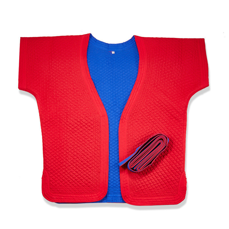 中国式摔跤跤衣专业训练比赛服红蓝双面加厚褡裢传统摔跤跤型