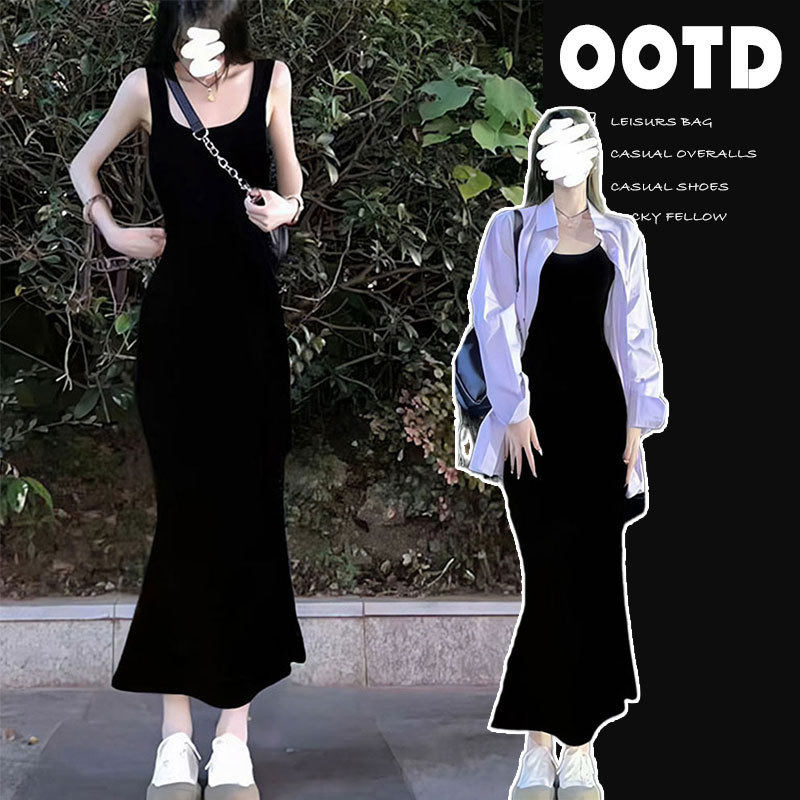 步步生莲黑色鱼尾女夏季长款高级感裙打底包臀,女装/女士精品,连衣裙,淘宝优惠券,粉丝福利购,淘宝优惠卷