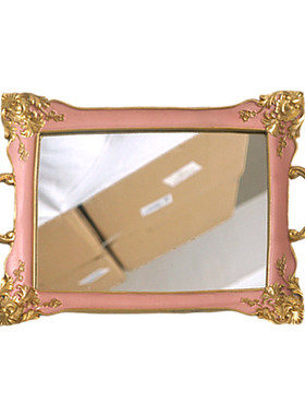 镜面轻奢风家居北欧托盘咖啡厅奶茶店树脂桌面装饰品收纳摆件