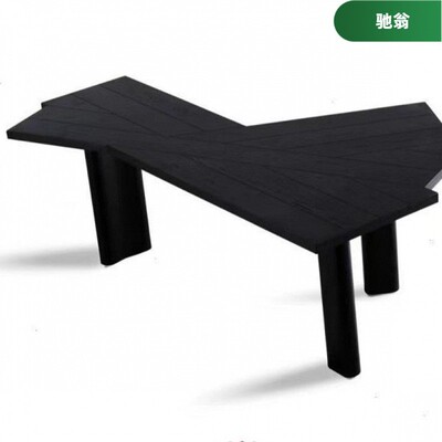简约现代实木电脑桌轻奢风极简异形办公桌老板桌设计师书桌工作
