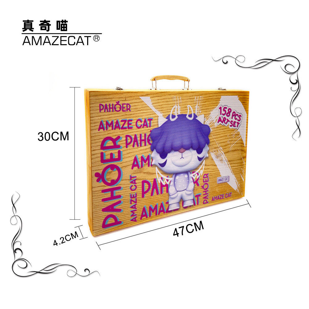 真奇喵158件套卡通木盒礼品绘画套装虎年套装水彩笔儿童文具用品,文具电教/文化用品/商务用品,文具套装/礼盒,淘宝优惠券,粉丝福利购,淘宝优惠卷