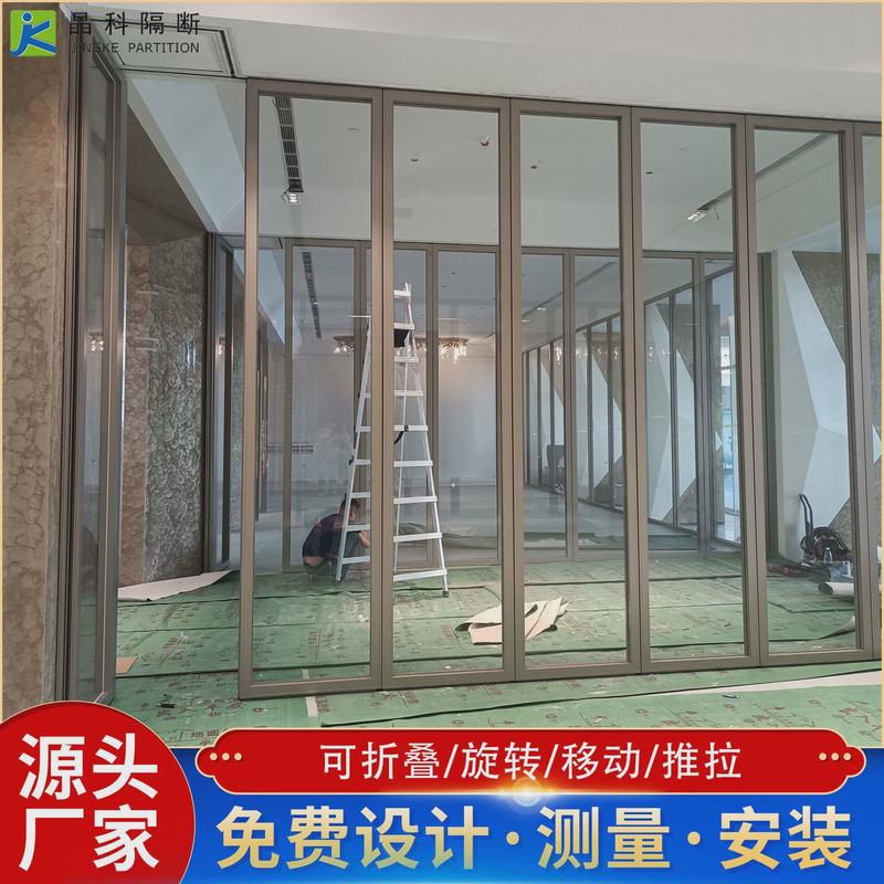 广东包安装玻璃防火隔断办公室活动隔音铝合金边框带门玻璃隔墙